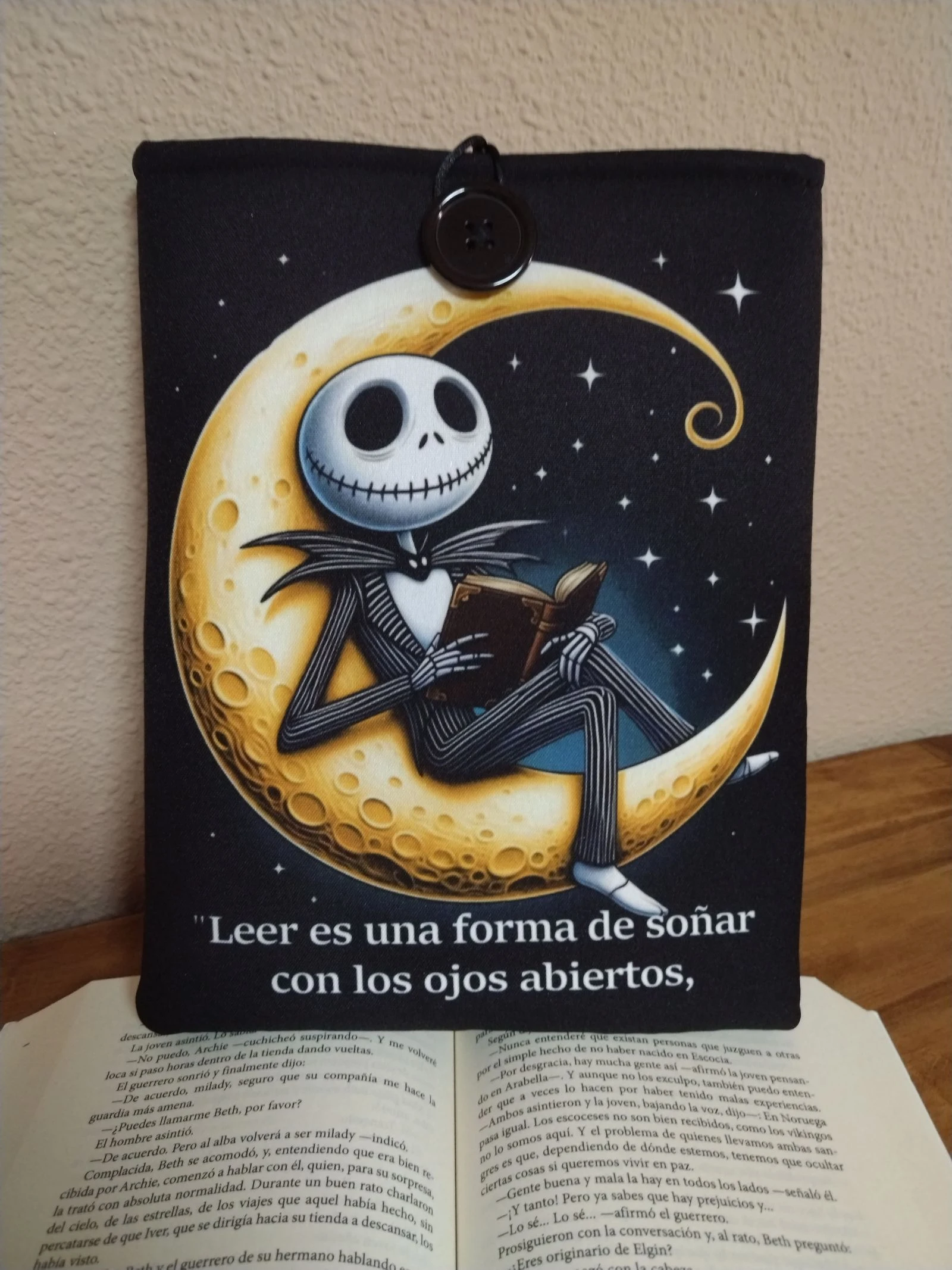Funda literaria acolchada - Jack Skellington - Hecho a mano 